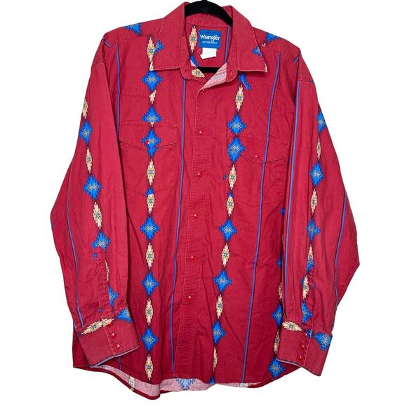 Wrangler | Shirts | Vintage Wrangler Pearl Snap Western Shirt ...